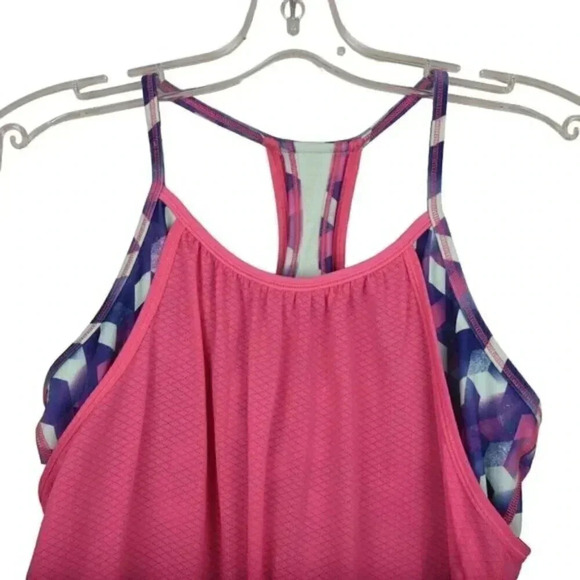 NWT Lululemon Ivivva Double Dutch Tank Top Pink Blue Athletic  Size 14 - Picture 4 of 10